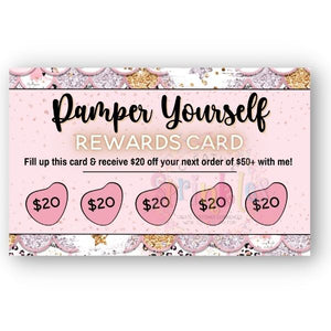 Pamper Rewards Punch Card