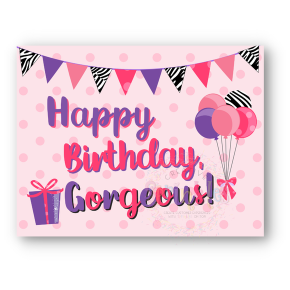 Happy Birthday Gorgeous Customer Discount Postcard