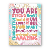 Encouraging Word Art Postcard