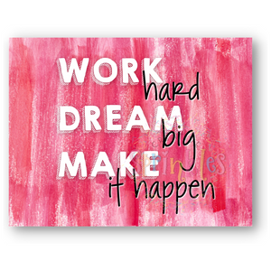 Work Hard Dream Big Postcard